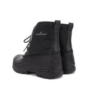 Staheekum Men's 12 Winter Snow Boots Waterproof Insulated Outdoor Faux Fur Black